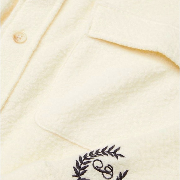 Pink Victoria Secret Cream Reverse Fleece Shacket Long Sleeve Shirt Top NWT XL - Picture 6 of 10